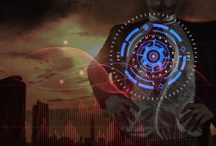 graphic overlay on city view