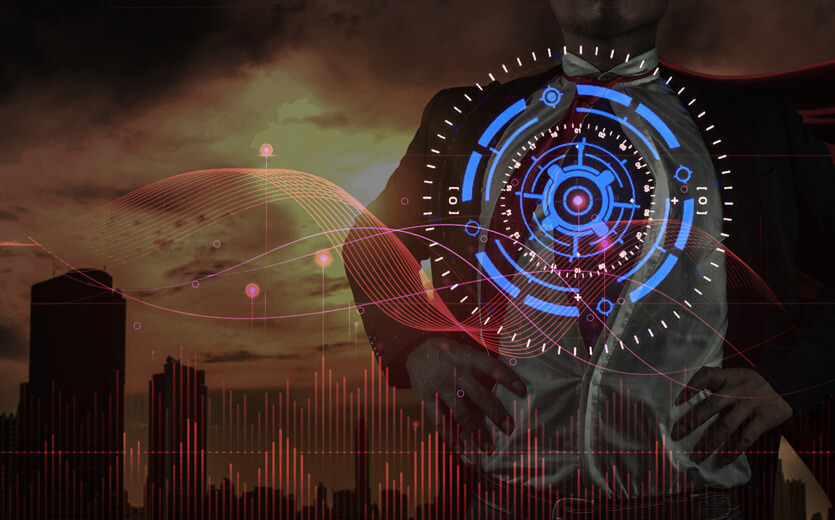 graphic overlay on city view